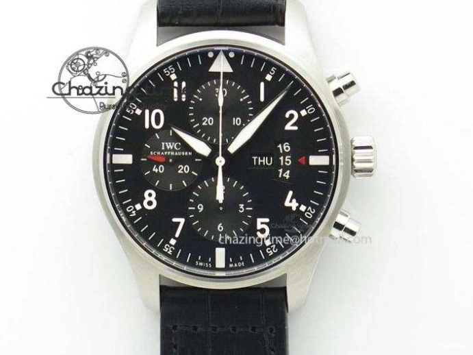 MIROTIME 0218 GoodFit Big Pilot Real PR IW500912 ZF Best Edition Black Dial On Black Leather Strap A 7287